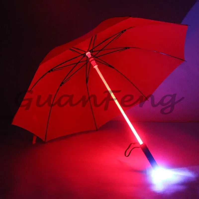 LED stick light luminous umbrella colorful creative lights fiber straight umbrella touch cloth luminous advertising umbrella