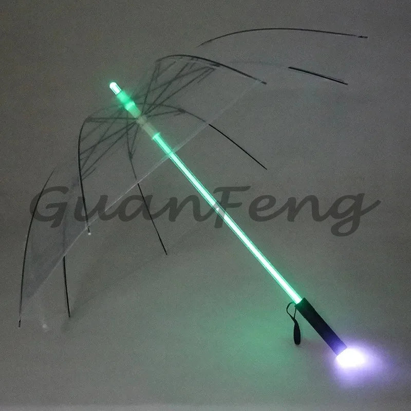 LED stick light luminous umbrella colorful creative lights fiber straight umbrella touch cloth luminous advertising umbrella